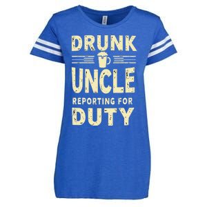 Drunk Uncle Reporting For Duty (13) Enza Ladies Jersey Football T-Shirt