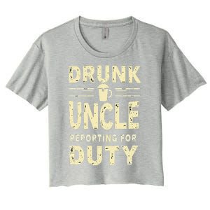 Drunk Uncle Reporting For Duty (13) Women's Crop Top Tee