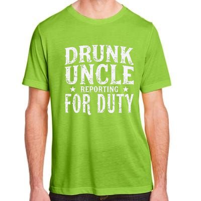 Drunk Uncle Reporting For Duty Drunk Uncle Funny Drinking Adult ChromaSoft Performance T-Shirt