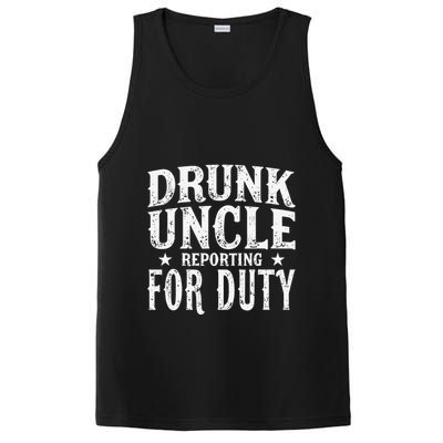 Drunk Uncle Reporting For Duty Drunk Uncle Funny Drinking PosiCharge Competitor Tank