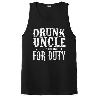 Drunk Uncle Reporting For Duty Drunk Uncle Funny Drinking PosiCharge Competitor Tank