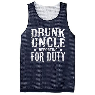 Drunk Uncle Reporting For Duty Drunk Uncle Funny Drinking Mesh Reversible Basketball Jersey Tank