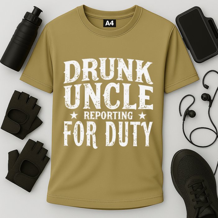 Drunk Uncle Reporting For Duty Drunk Uncle Funny Drinking Performance Shirt