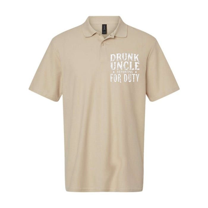 Drunk Uncle Reporting For Duty Drunk Uncle Funny Drinking Softstyle Adult Sport Polo