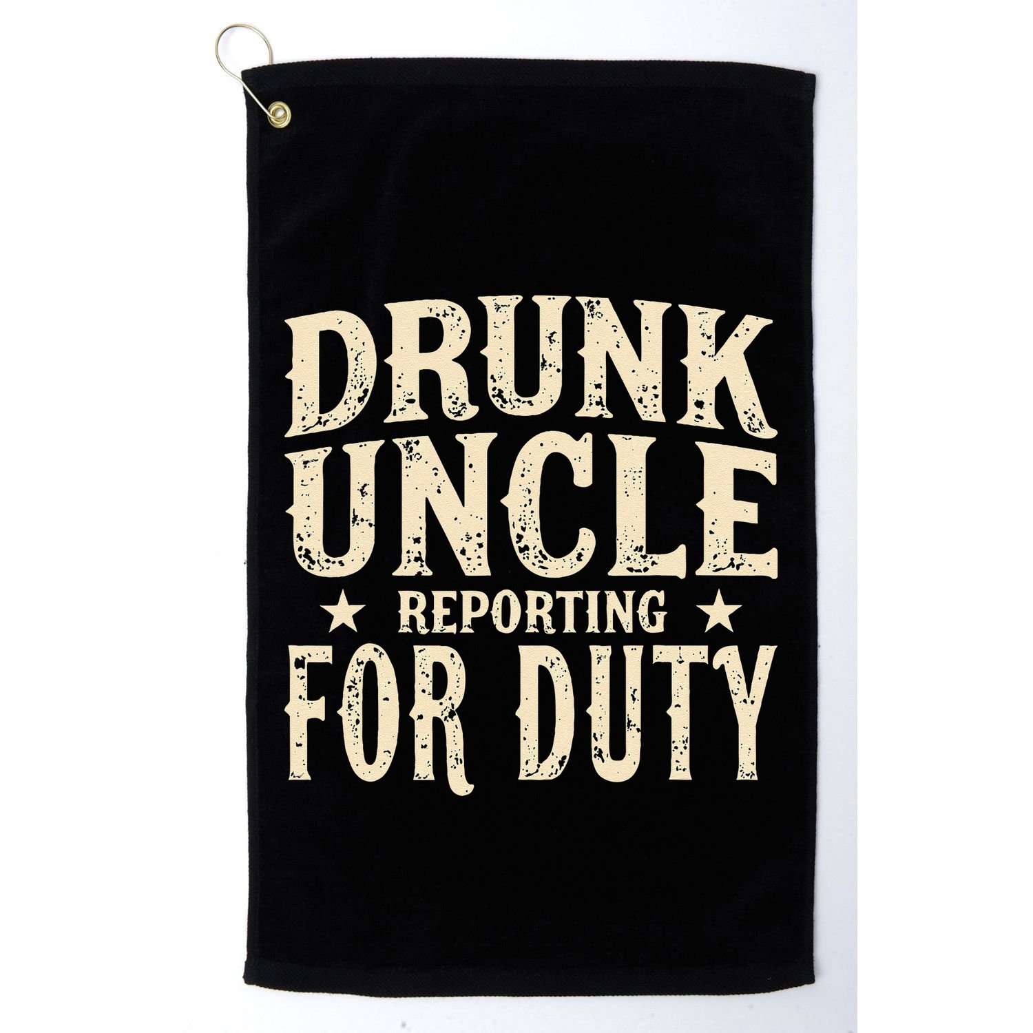 Drunk Uncle Reporting For Duty Funny Golf Towel