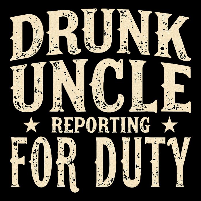 Drunk Uncle Reporting For Duty Funny Cropped Pullover Crew