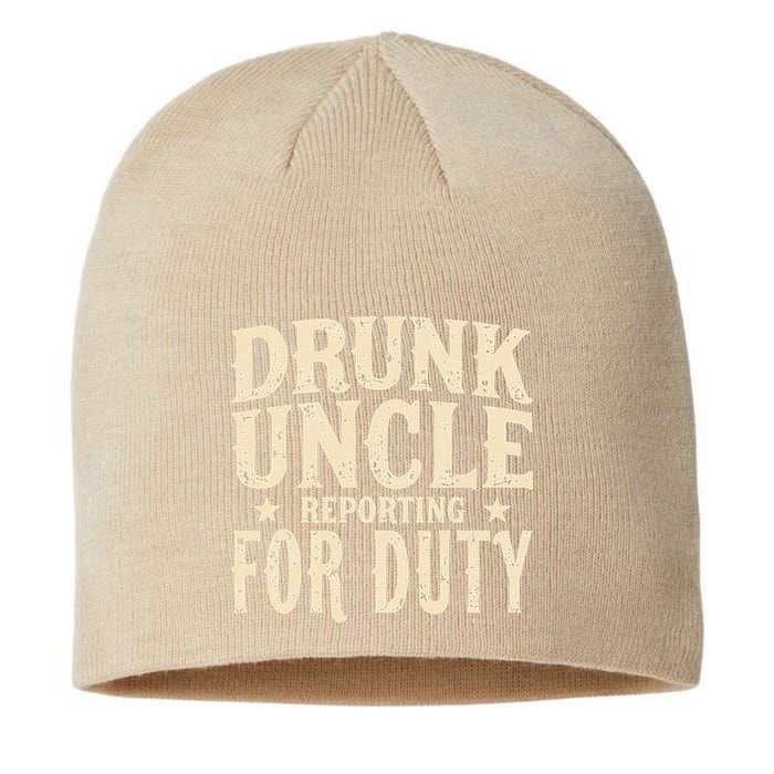 Drunk Uncle Reporting For Duty Funny Sustainable Beanie