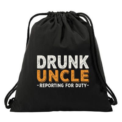 Drunk Uncle Reporting For Duty Drawstring Bag