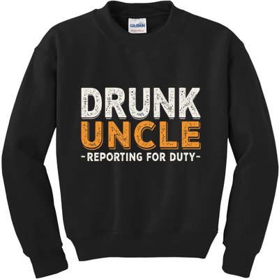 Drunk Uncle Reporting For Duty Kids Sweatshirt