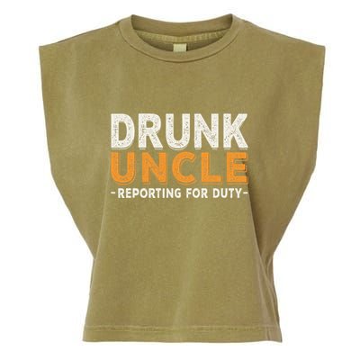 Drunk Uncle Reporting For Duty Garment-Dyed Women's Muscle Tee