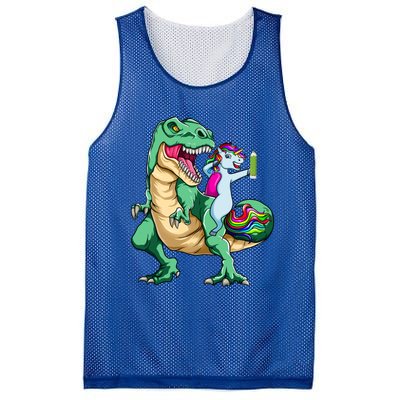 Dabbing Unicorn Riding Dinosaur 100 Days Of School Gift Mesh Reversible Basketball Jersey Tank