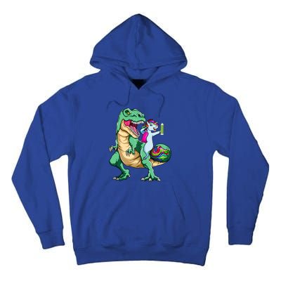 Dabbing Unicorn Riding Dinosaur 100 Days Of School Gift Tall Hoodie