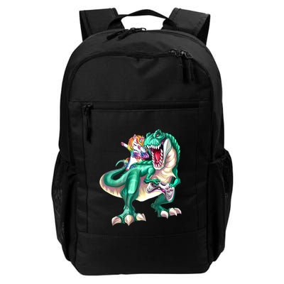 Dabbing Unicorn Riding Dinosaur Gamer Video Game Gift Backpack