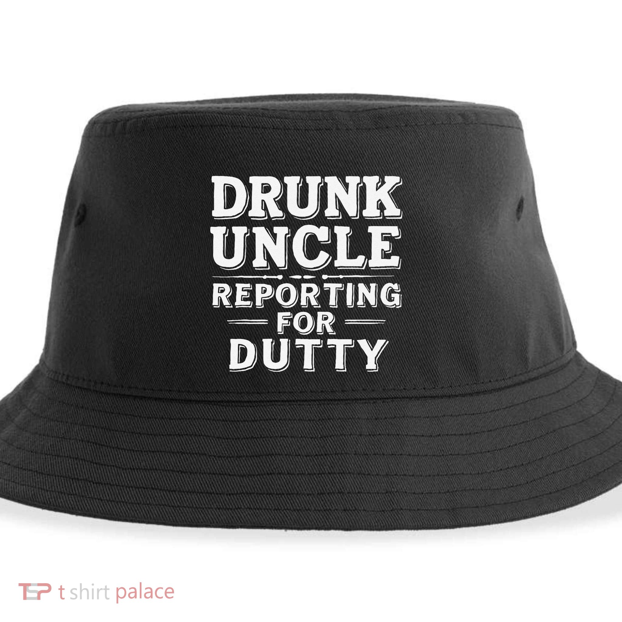 Drunk Uncle Reporting For Duty Sustainable Bucket Hat