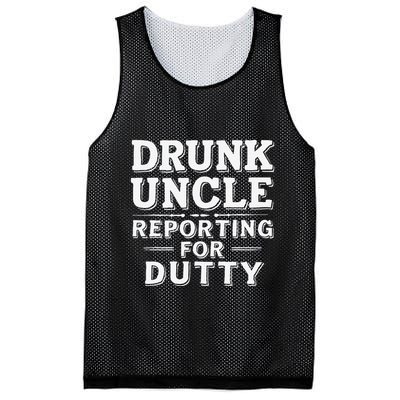Drunk Uncle Reporting For Duty Mesh Reversible Basketball Jersey Tank