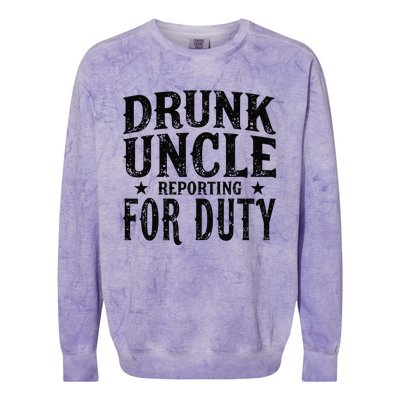 Drunk Uncle Reporting For Duty Colorblast Crewneck Sweatshirt