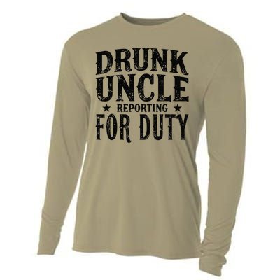 Drunk Uncle Reporting For Duty Cooling Performance Long Sleeve Crew