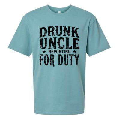 Drunk Uncle Reporting For Duty Sueded Cloud Jersey T-Shirt