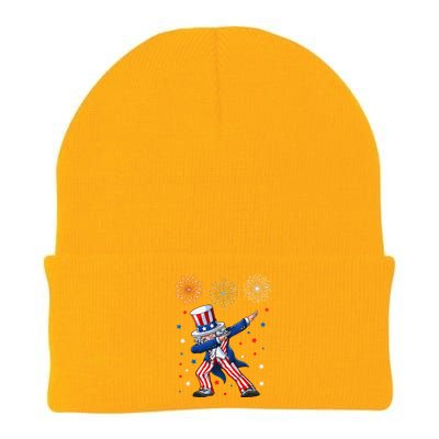 Dabbing Uncle Sam Fireworks 4th Of July Funny Knit Cap Winter Beanie