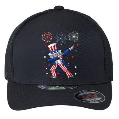 Dabbing Uncle Sam Fireworks 4th Of July Funny Flexfit Unipanel Trucker Cap