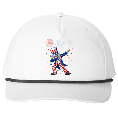 Dabbing Uncle Sam Fireworks 4th Of July Funny Snapback Five-Panel Rope Hat