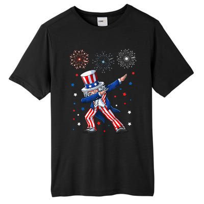 Dabbing Uncle Sam Fireworks 4th Of July Funny Tall Fusion ChromaSoft Performance T-Shirt