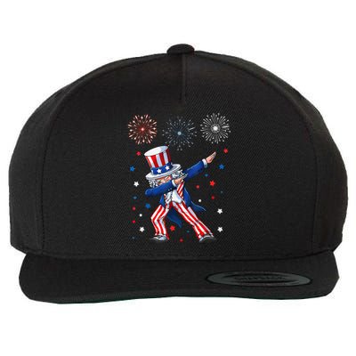 Dabbing Uncle Sam Fireworks 4th Of July Funny Wool Snapback Cap