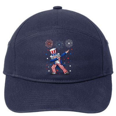 Dabbing Uncle Sam Fireworks 4th Of July Funny 7-Panel Snapback Hat