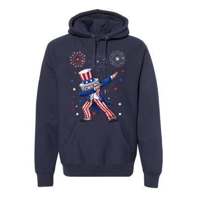 Dabbing Uncle Sam Fireworks 4th Of July Funny Premium Hoodie