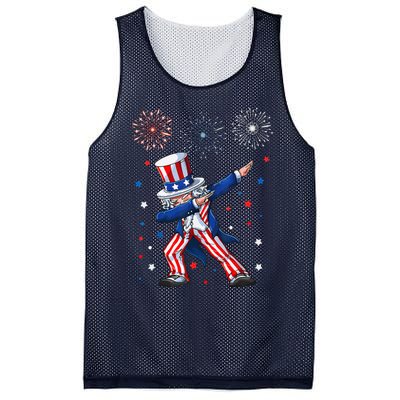 Dabbing Uncle Sam Fireworks 4th Of July Funny Mesh Reversible Basketball Jersey Tank