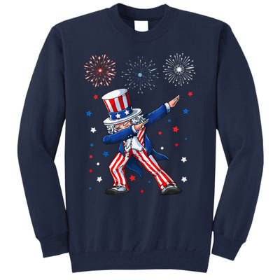 Dabbing Uncle Sam Fireworks 4th Of July Funny Tall Sweatshirt