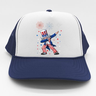 Dabbing Uncle Sam Fireworks 4th Of July Funny Trucker Hat