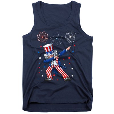 Dabbing Uncle Sam Fireworks 4th Of July Funny Tank Top