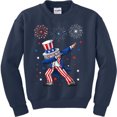 Dabbing Uncle Sam Fireworks 4th Of July Funny Kids Sweatshirt