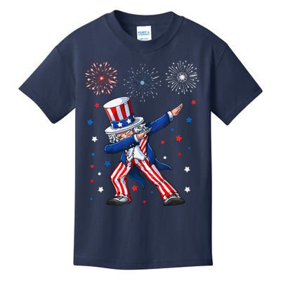 Dabbing Uncle Sam Fireworks 4th Of July Funny Kids T-Shirt