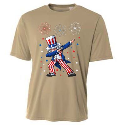 Dabbing Uncle Sam Fireworks 4th Of July Funny Cooling Performance Crew T-Shirt