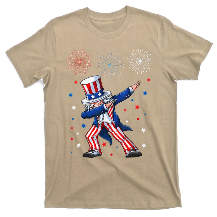 Dabbing Uncle Sam Fireworks 4th Of July Funny T-Shirt