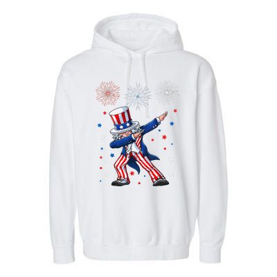 Dabbing Uncle Sam Fireworks 4th Of July Funny Garment-Dyed Fleece Hoodie