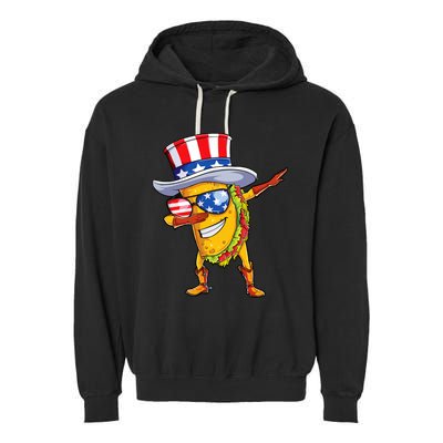 Dabbing Uncle Sam Taco 4th Of July Garment-Dyed Fleece Hoodie