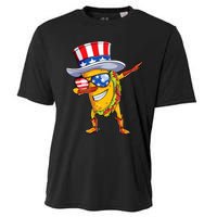 Dabbing Uncle Sam Taco 4th Of July Cooling Performance Crew T-Shirt