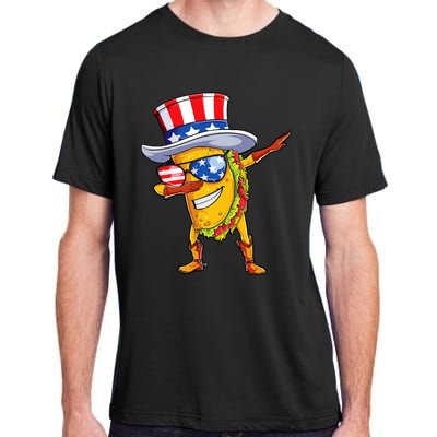 Dabbing Uncle Sam Taco 4th Of July Adult ChromaSoft Performance T-Shirt