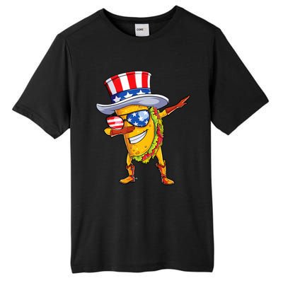 Dabbing Uncle Sam Taco 4th Of July Tall Fusion ChromaSoft Performance T-Shirt