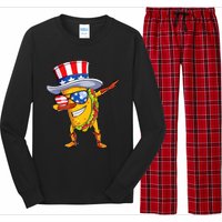 Dabbing Uncle Sam Taco 4th Of July Long Sleeve Pajama Set