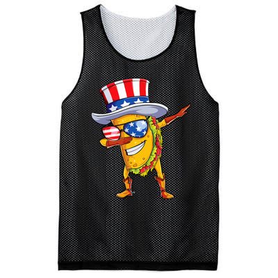 Dabbing Uncle Sam Taco 4th Of July Mesh Reversible Basketball Jersey Tank