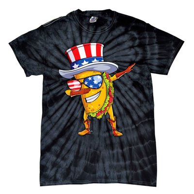 Dabbing Uncle Sam Taco 4th Of July Tie-Dye T-Shirt