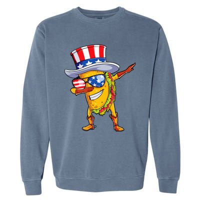 Dabbing Uncle Sam Taco 4th Of July Garment-Dyed Sweatshirt