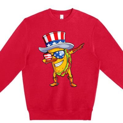 Dabbing Uncle Sam Taco 4th Of July Premium Crewneck Sweatshirt