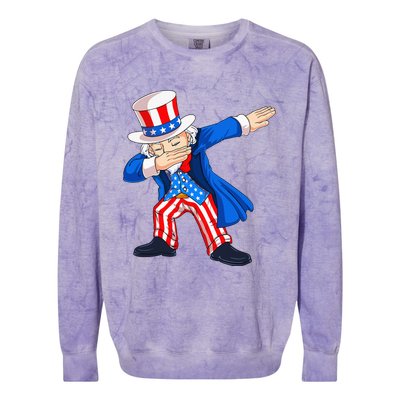 Dabbing Uncle Sam 4th of July Funny Dab Dance Colorblast Crewneck Sweatshirt