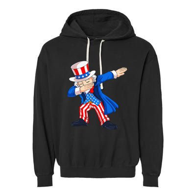 Dabbing Uncle Sam 4th of July Funny Dab Dance Garment-Dyed Fleece Hoodie