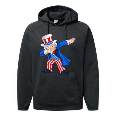 Dabbing Uncle Sam 4th of July Funny Dab Dance Performance Fleece Hoodie